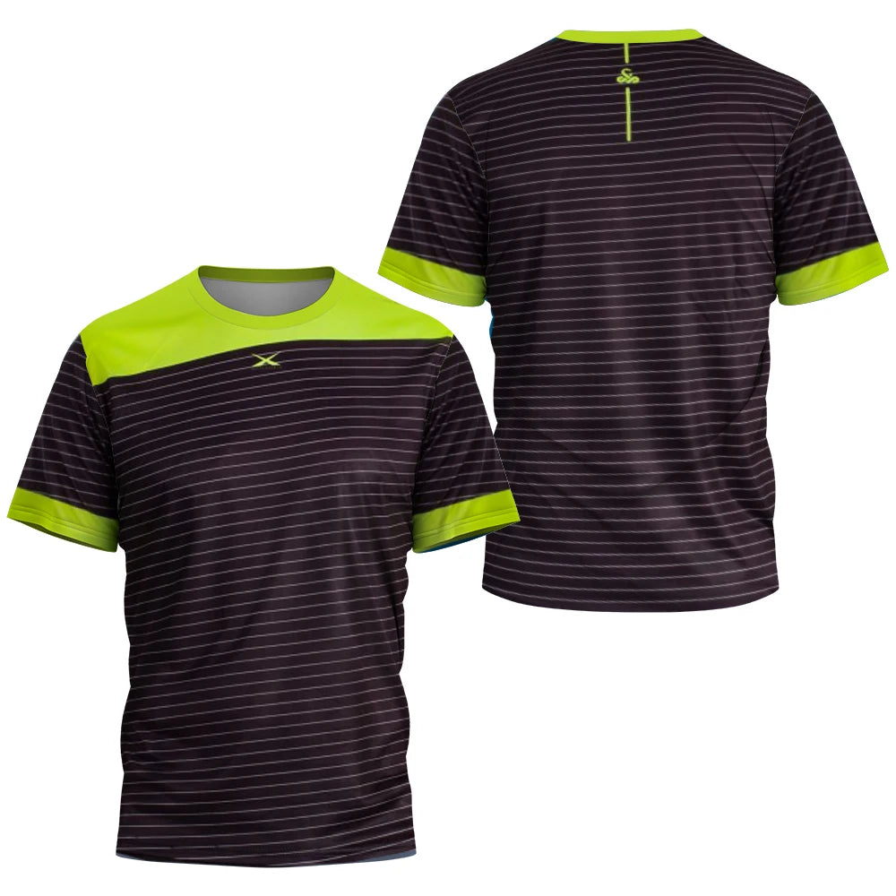2024 Men's Fashion Breathable Tennis Sportswear Men's Sports Sweat Absorbent Padel Printed Ball Wear Men's Quick Drying T-Shirt