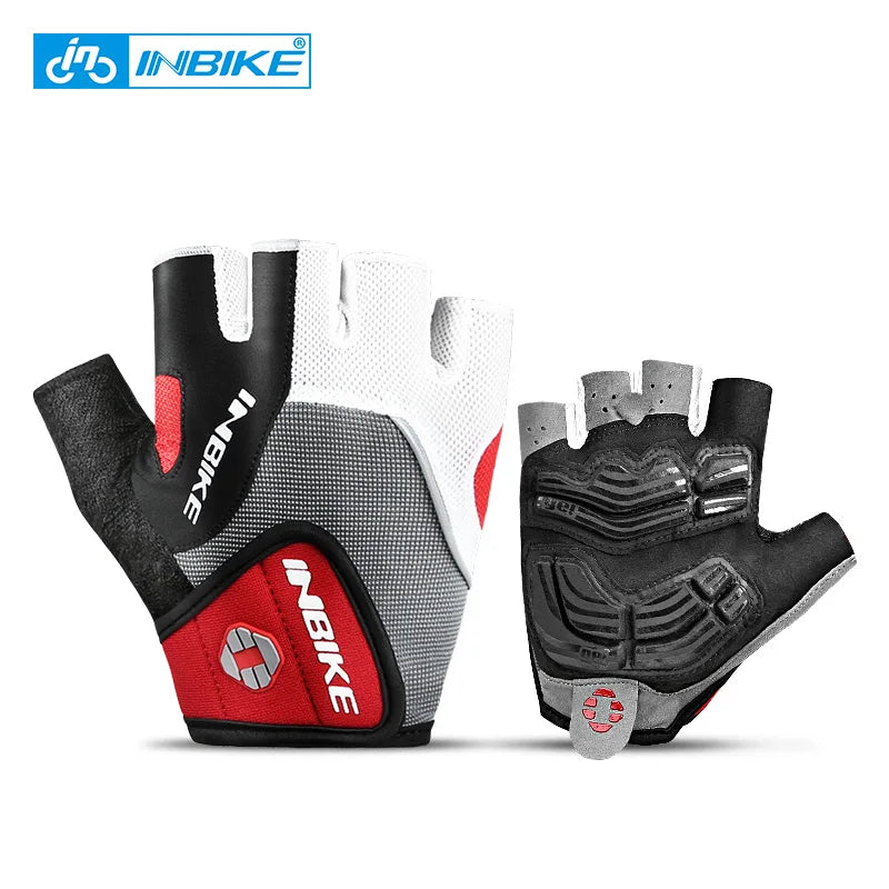 Guantes de Ciclismo INBIKE Medio Dedo – GEL Antishock para MTB y Carretera