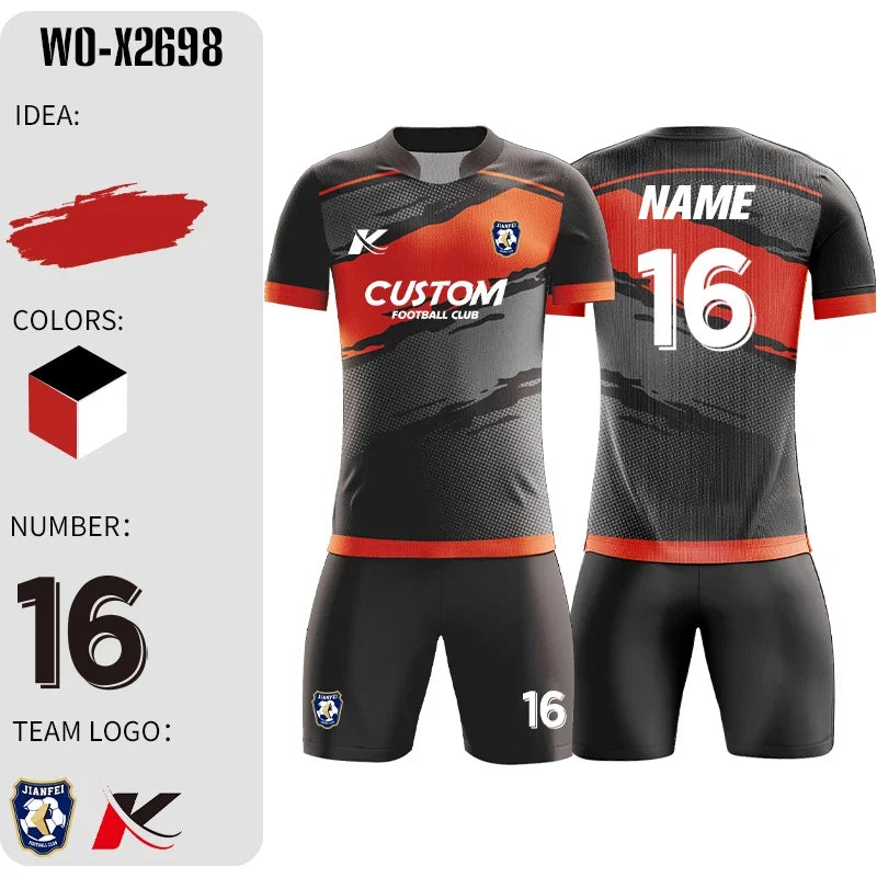 Custom Sublimation Football Jersey Sets Breathable Football Uniform Team Soccer Jersey Set Training Soccer Uniform For Men