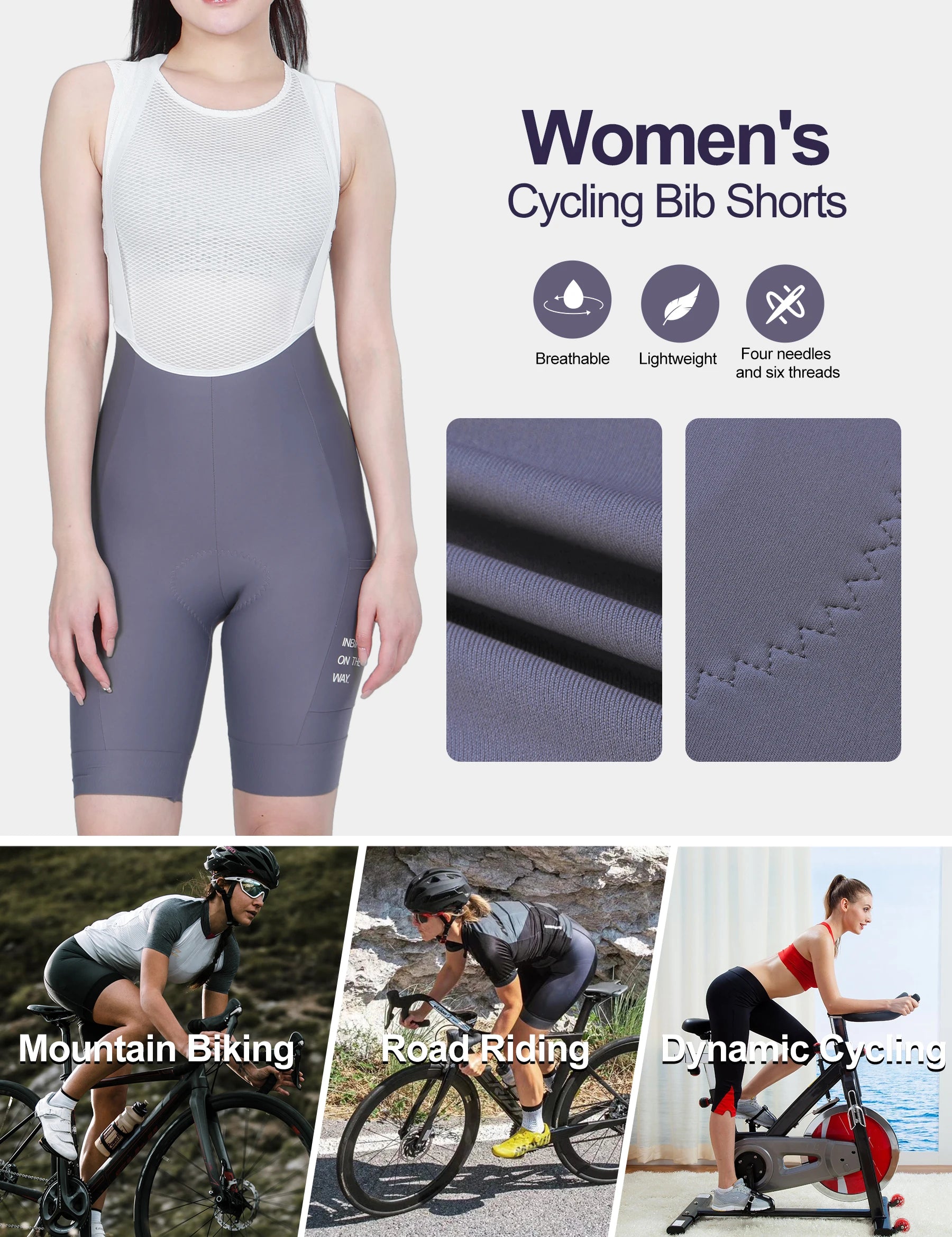 INBIKE Women's Cycling Jersey Set Road Bike Jersey Short Sleeves Bicycle Clothing Bike Bib Shorts with Pockets Biking Clothes