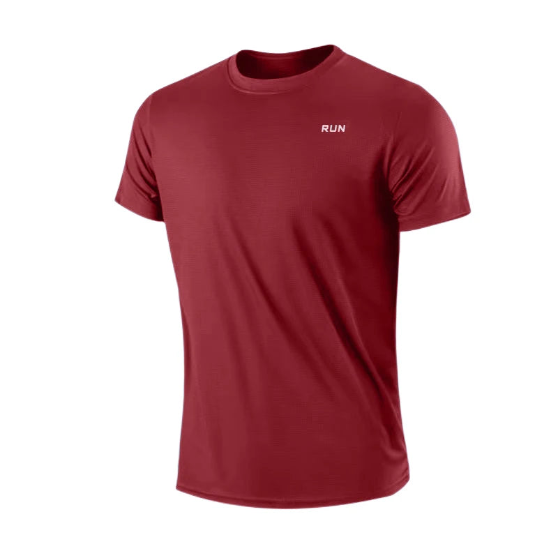 Camiseta de manga corta de secado rápido para hombre, ideal para gimnasio, correr, entrenamiento, ejercicio y deportes. Ligera.