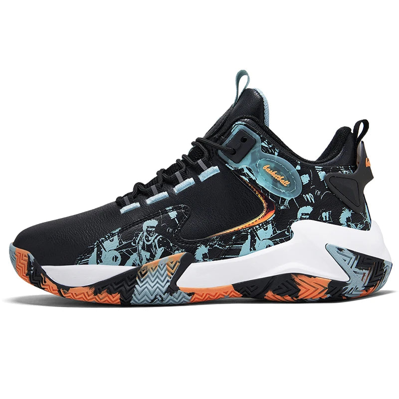 Men Basketball Shoes Mesh Breathable Comfort Anti Slip Wear-resistant Flat Cushioning Sneakers Field Training Basketball Boots