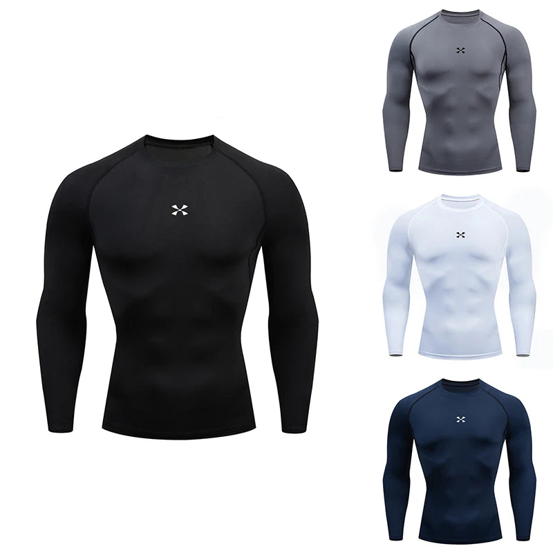 Compression T Shirt Men Summer Sportswear Running T-shirt Elastic Quick Dry Sport Tops Tee Athletic Gym Workout Shirts Men