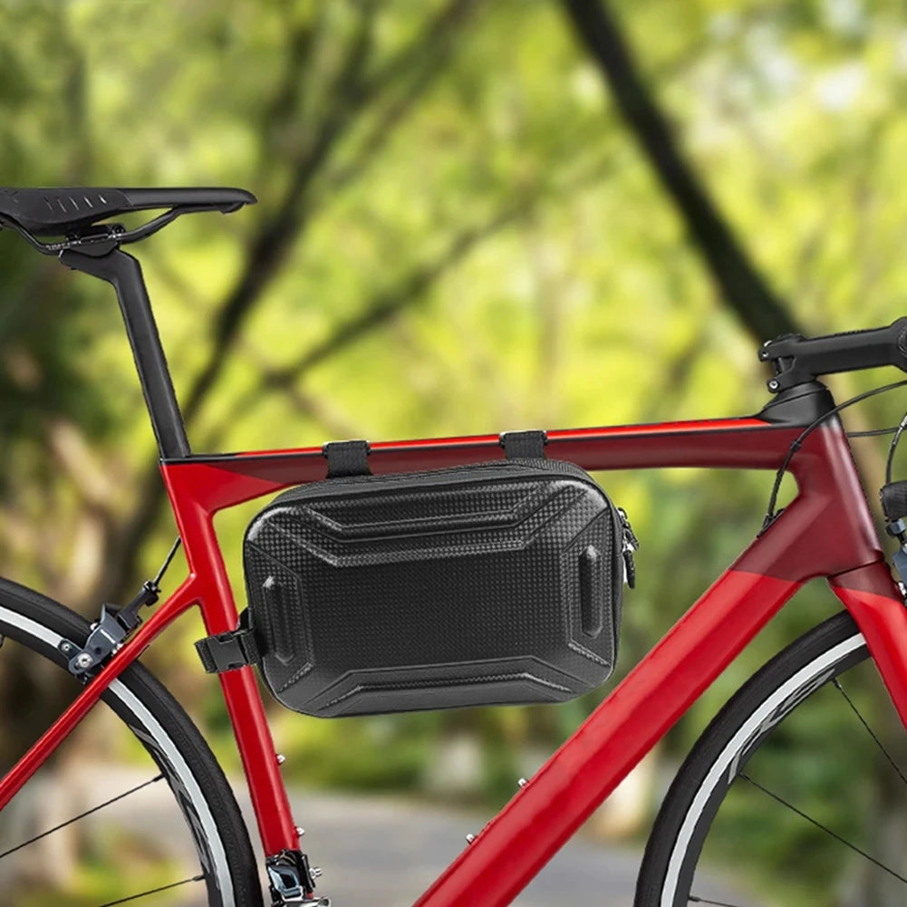 Bike Front Frame Bag Multifunctional Bicycle Large Capacity Storage Tail Bag Cycling Hard Shell Front Tube Box for Mountain Bike