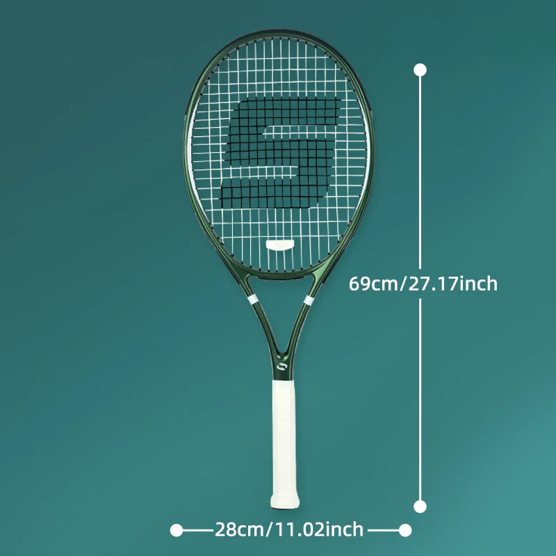 RaceRun Aluminum Carbon Tennis Racket, 50-60lbs, 305±10g (threading), Enhanced Durability & Shock Absorption, Frosted Feel