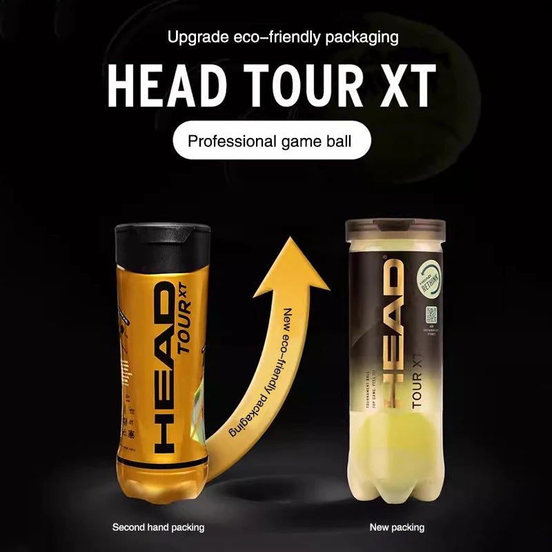 HEAD Professional Tennis Balls Competition Training Tennis Balls High Elastic Resistance TOUR XT Tennis Ball 3 Pieces Per Can