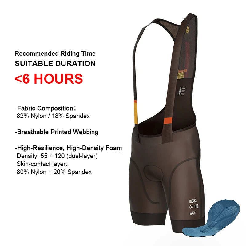 INBIKE Men's MTB Cycling Bib Shorts Bike Riding Pants Man Professional Bicycle Shorts for Men Road Bike Mountain Cycling Clothes