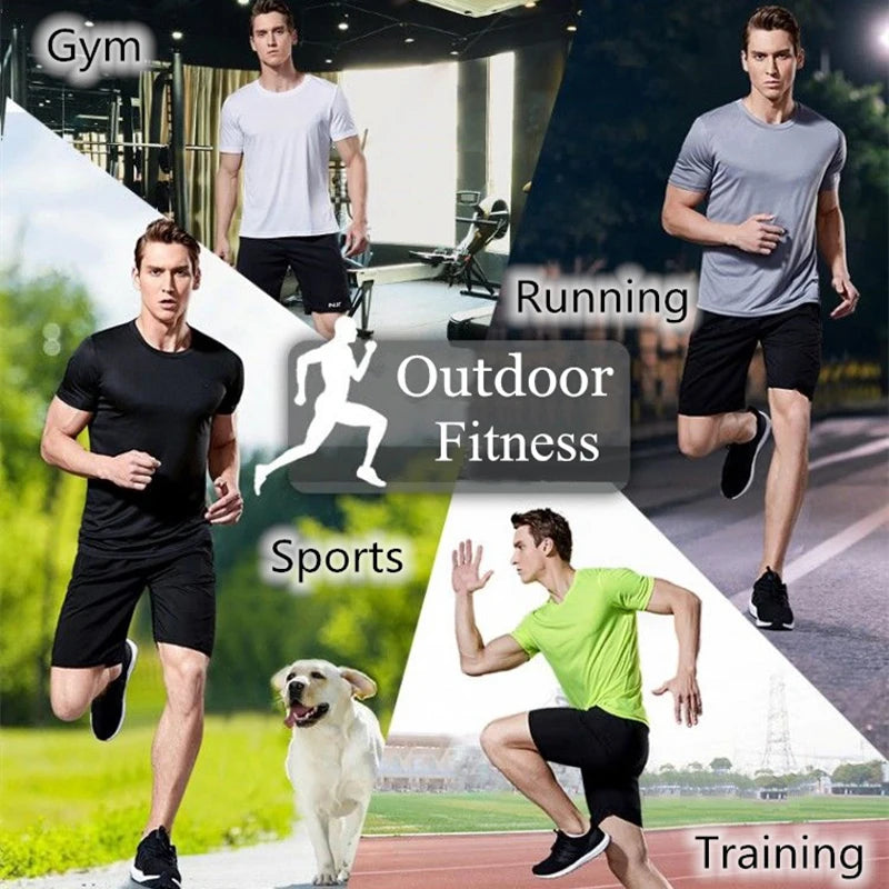 Camiseta de manga corta de secado rápido para hombre, ideal para gimnasio, correr, entrenamiento, ejercicio y deportes. Ligera.