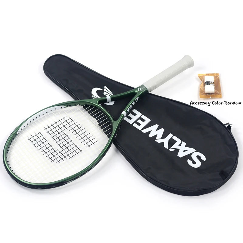 RaceRun Aluminum Carbon Tennis Racket, 50-60lbs, 305±10g (threading), Enhanced Durability & Shock Absorption, Frosted Feel