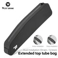 WEST BIKING Extended Bicycle Top Tube Bag 1.9L Narrow Cycling Front Frame Bag Screw&Strap Mount Waterproof BMX MTB Road Bike Bag
