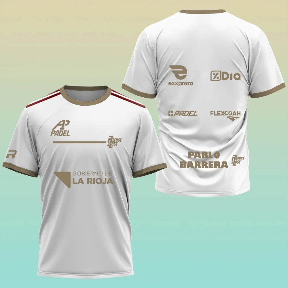 Professional Padel Sports Short-sleeve T-shirt Breathable Quick-dry Team Custom Print Training Match Top
