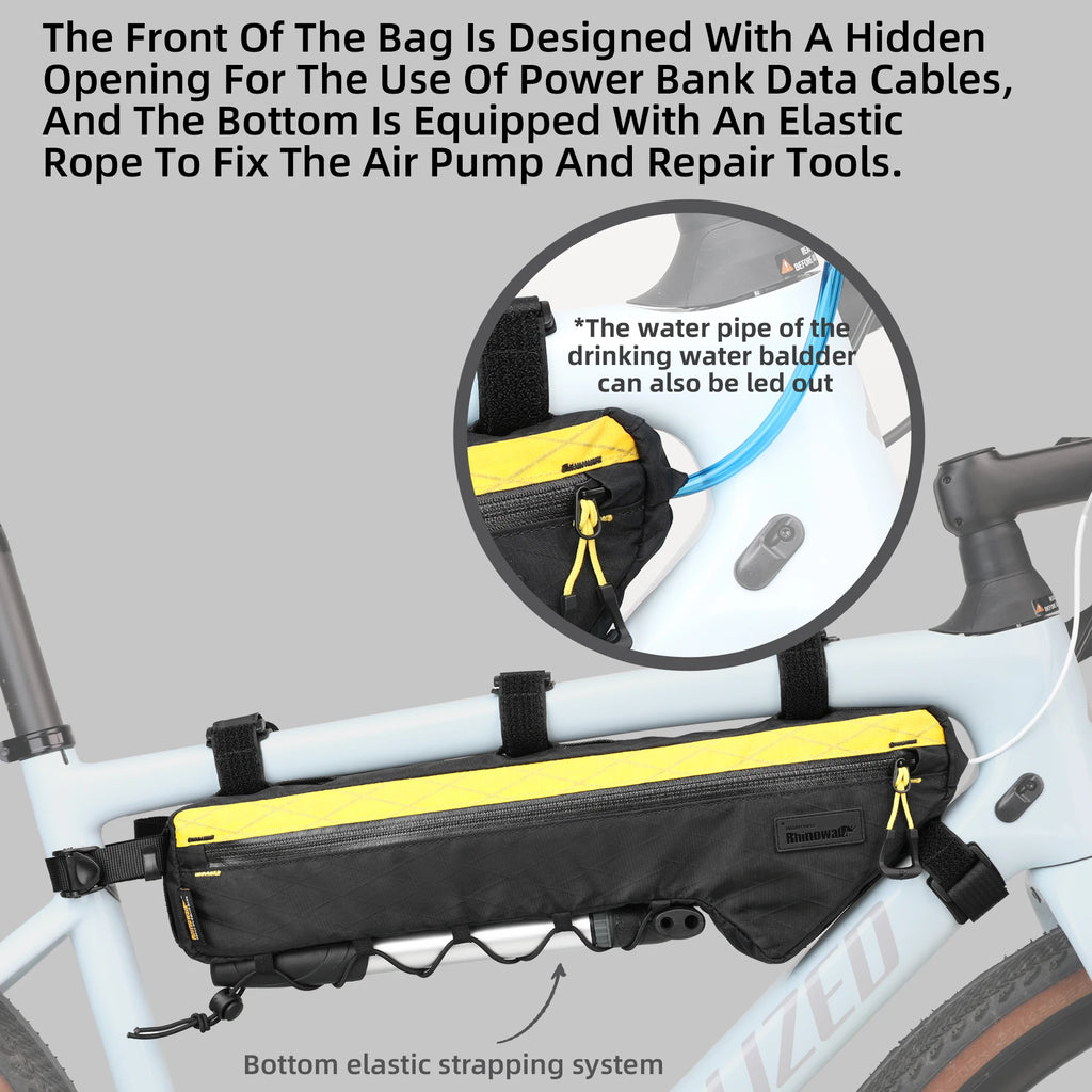 Rhinowalk Bicycle Frame Bag Rainproof Cycling Triangle Pouch Crossbeam Bag For MTB&Road Bike With 17 Inch or Larger Frame Length