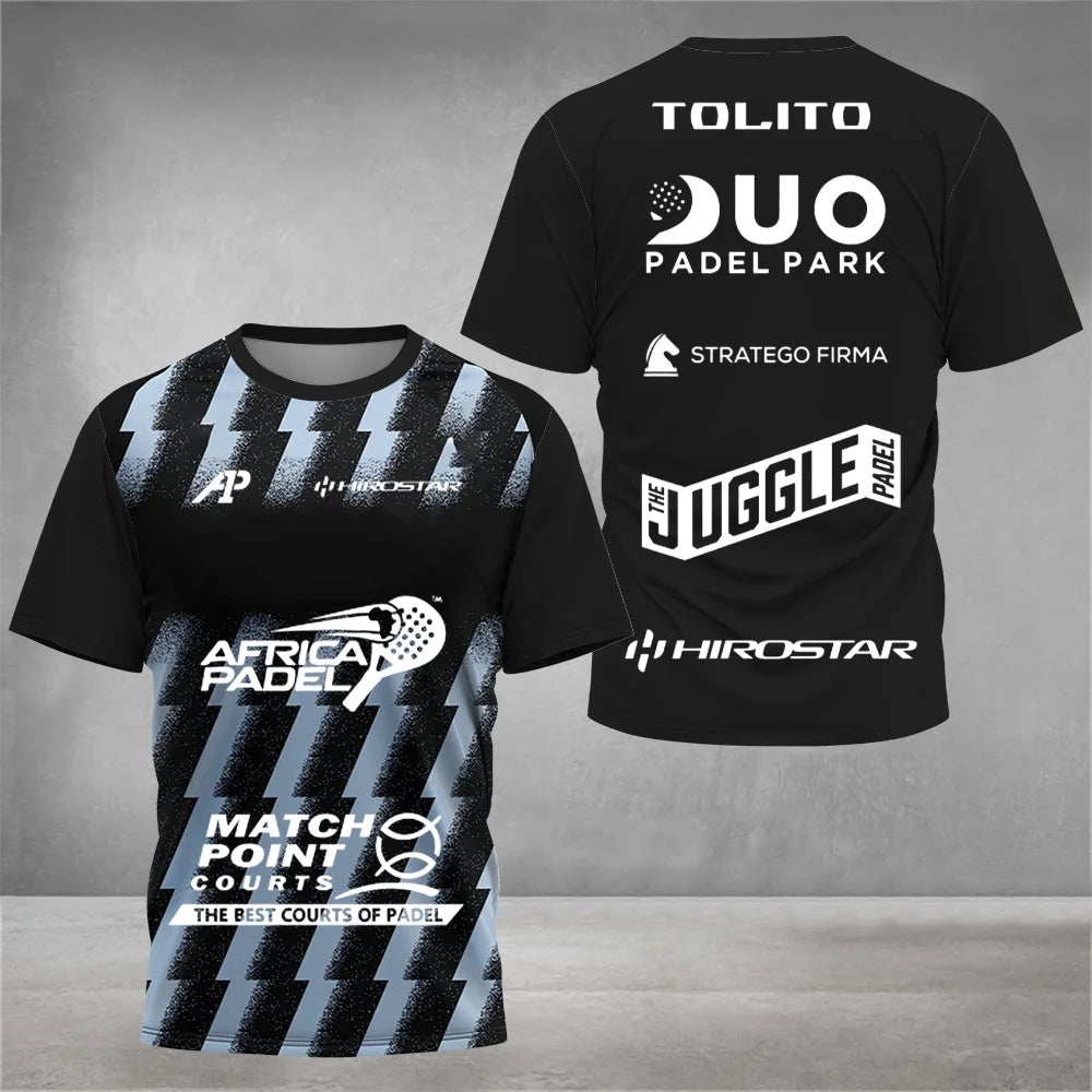 Professional Padel Sports Short-sleeve T-shirt Breathable Quick-dry Fabric Team Print for Training & Matches