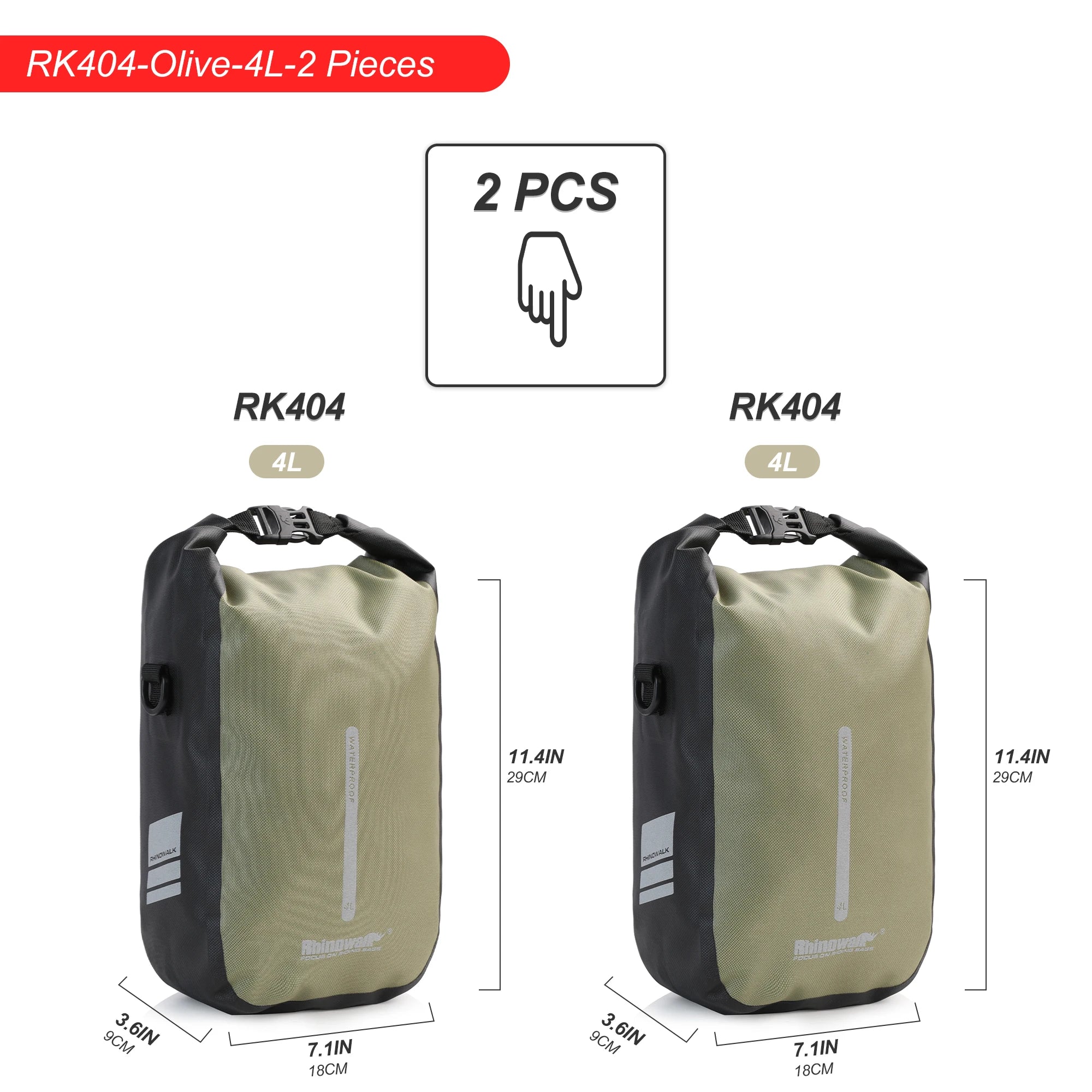 Rhinowalk Bike Quick Release Front Fork Bag 2 PCS  4L/6L Waterproof Cycling Electric Scooter Vehicle Bag Storage Accessory