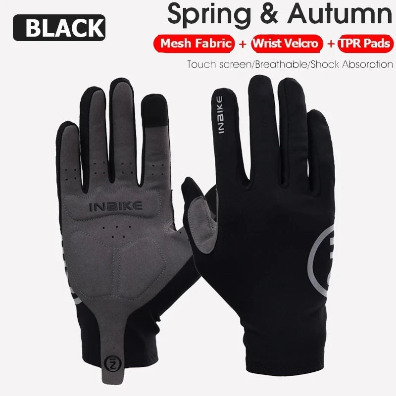Guantes de Ciclismo INBIKE Invierno – Dedo Completo con Pantalla Táctil y Gel