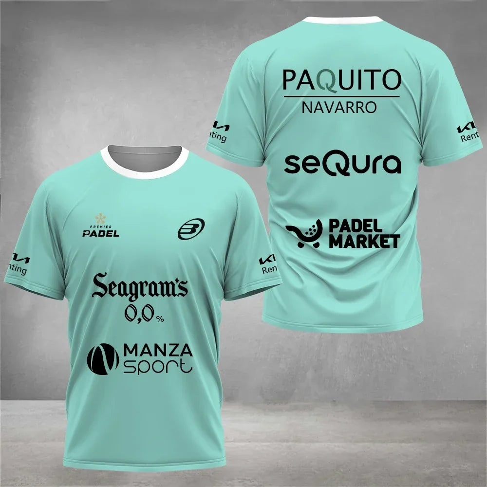 Men's T-shirt Cool Sweat Absorption Short Sleeve New Summer Sports Short Sleeve Breathable Short Sleeve Padel Men's Top T-shirt