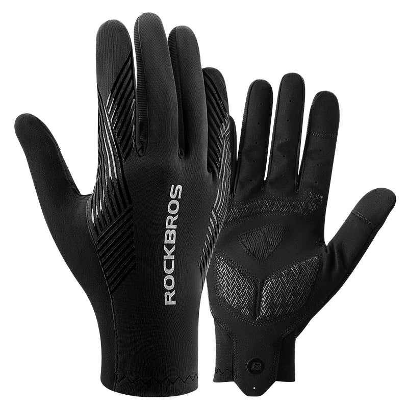 ROCKBROS Summer Cycling Gloves Breathable MTB Road Bike Non-slip Gloves Touch Screen Spring Full Finger Motorcycle Riding Gloves