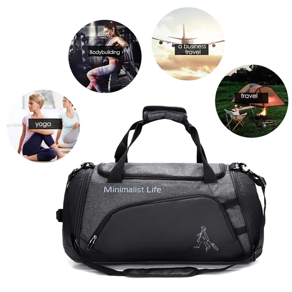 Fitness Bag Nylon Sports Backpack Large Capacity  Fitness Training Bag Multifunctional Wear-resistant Bags for Outdoor Football