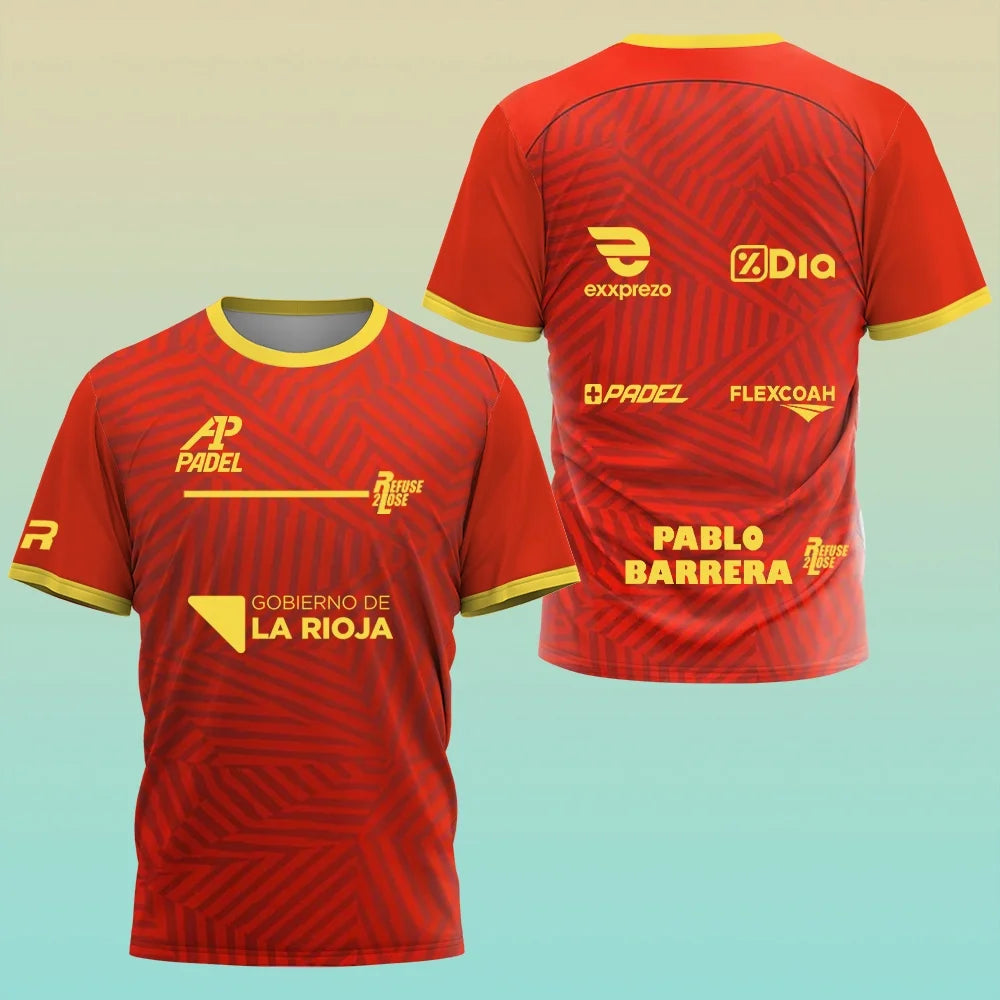Professional Padel Sports Short-sleeve T-shirt Breathable Quick-dry Team Custom Print Training Match Top