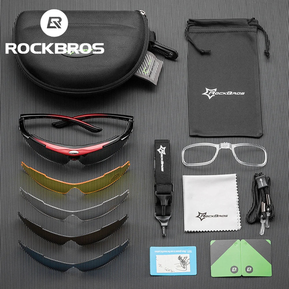 Gafas de ciclismo polarizadas ROCKBROS para hombre y mujer, ideales para ciclismo de montaña, carretera, senderismo y deportes al aire libre. Lentes de 5 pulgadas.
