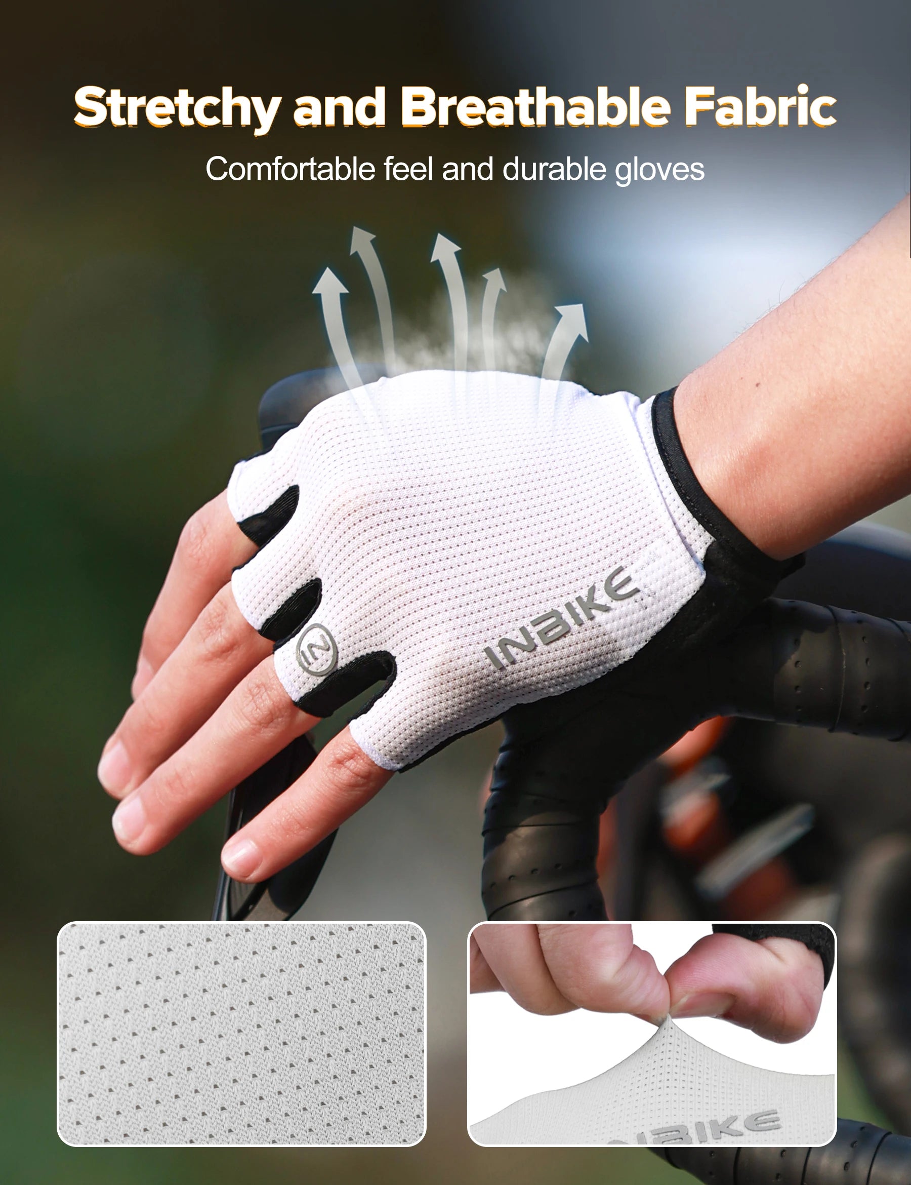 Guantes de Ciclismo INBIKE Verano – Medio Dedo Antideslizantes y Transpirables