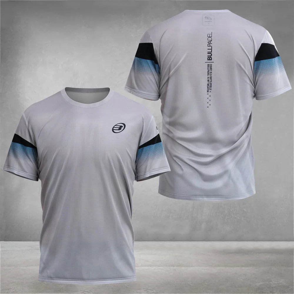 2026 New Padel Element Print Quick-drying Short Sleeve Men's Tennis Breathable Wear Men's Ultra-thin Fitness T-shirt Casual Top
