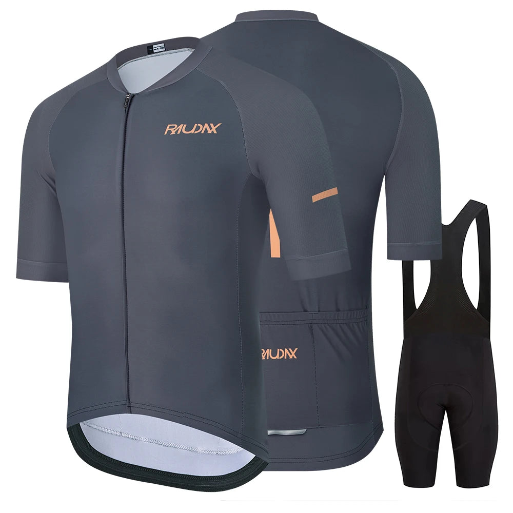 Raudax Men's Summer Road Bike Wear Racing Clothes Breathable Cycling Jersey Set - Ropa Ciclismo Maillot