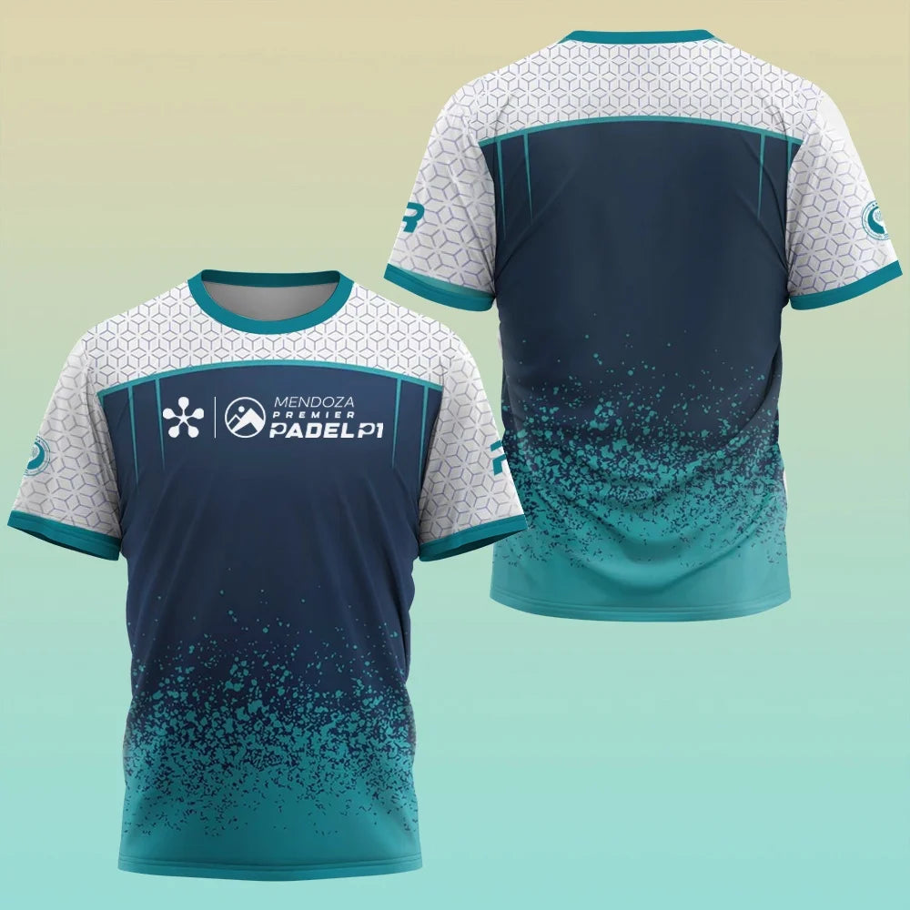 Professional Padel Sports Short-sleeve T-shirt Breathable Quick-dry Team Custom Print Training Match Top