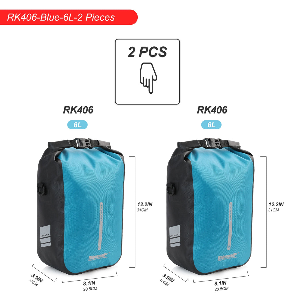 Rhinowalk Bike Quick Release Front Fork Bag 2 PCS  4L/6L Waterproof Cycling Electric Scooter Vehicle Bag Storage Accessory