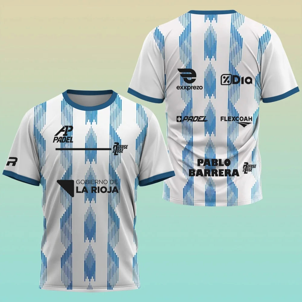 Professional Padel Sports Short-sleeve T-shirt Breathable Quick-dry Team Custom Print Training Match Top