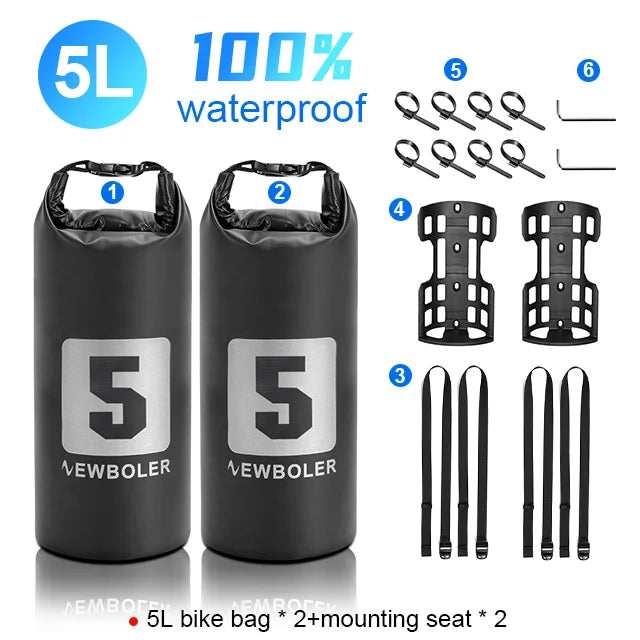 NEWBOLER Portable Waterproof Bicycle Fork Bag 5L Portable Bike Bag Electric Scooter Bag Bicycle Front Bag Bike Fork Bag