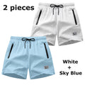Men's Seersucker Beach Shorts with Mesh Liner Summer Casual Board Shorts with Zipper Pockets Quick Dry Swim Shorts Swim Trunks