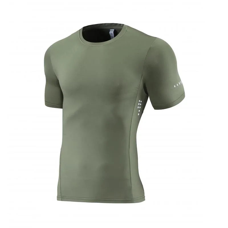 Fitness T-Shirts Quick Drying Gym Jersey Sports Running Short Sleeves Compression Shirt Elastic Tight Men Sportswear Clothing