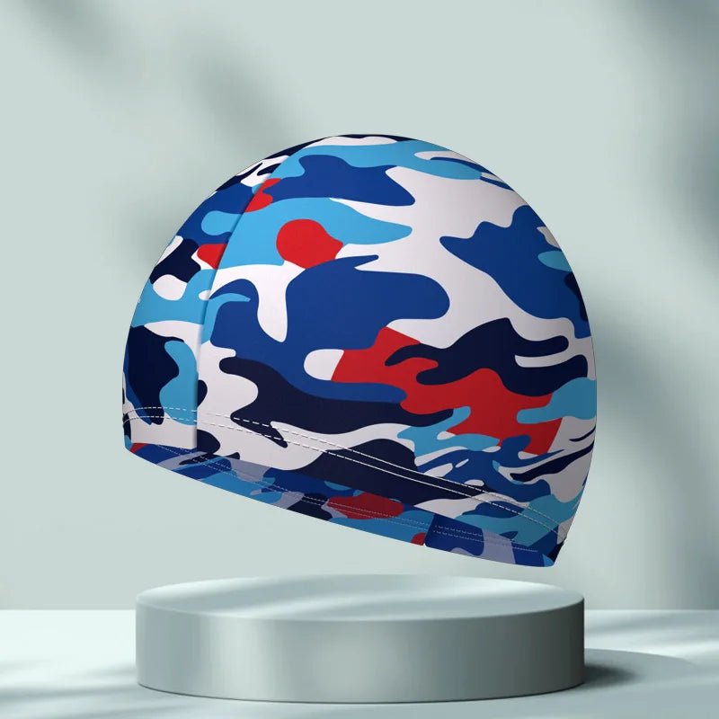 High Elastic Swim Cap for Children Adults Unisex Comfortable Polyester Spandex Swimming Hat