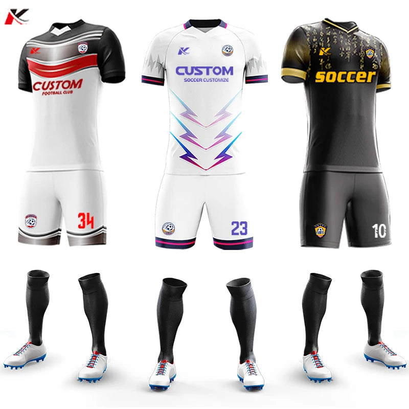 Custom Sublimation Football Jersey Sets Breathable Football Uniform Team Soccer Jersey Set Training Soccer Uniform For Men