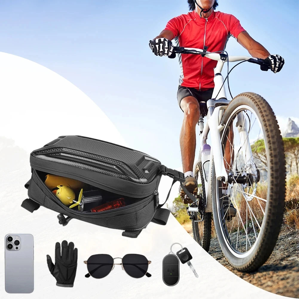 Bike Front Frame Bag Multifunctional Bicycle Large Capacity Storage Tail Bag Cycling Hard Shell Front Tube Box for Mountain Bike