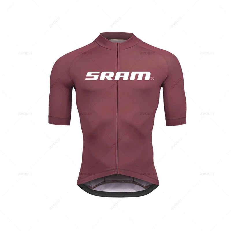 Conjunto de maillot de ciclismo Sram 2023, manga corta, transpirable, para hombre, para verano, MTB, MTB, ropa de ciclismo, uniforme