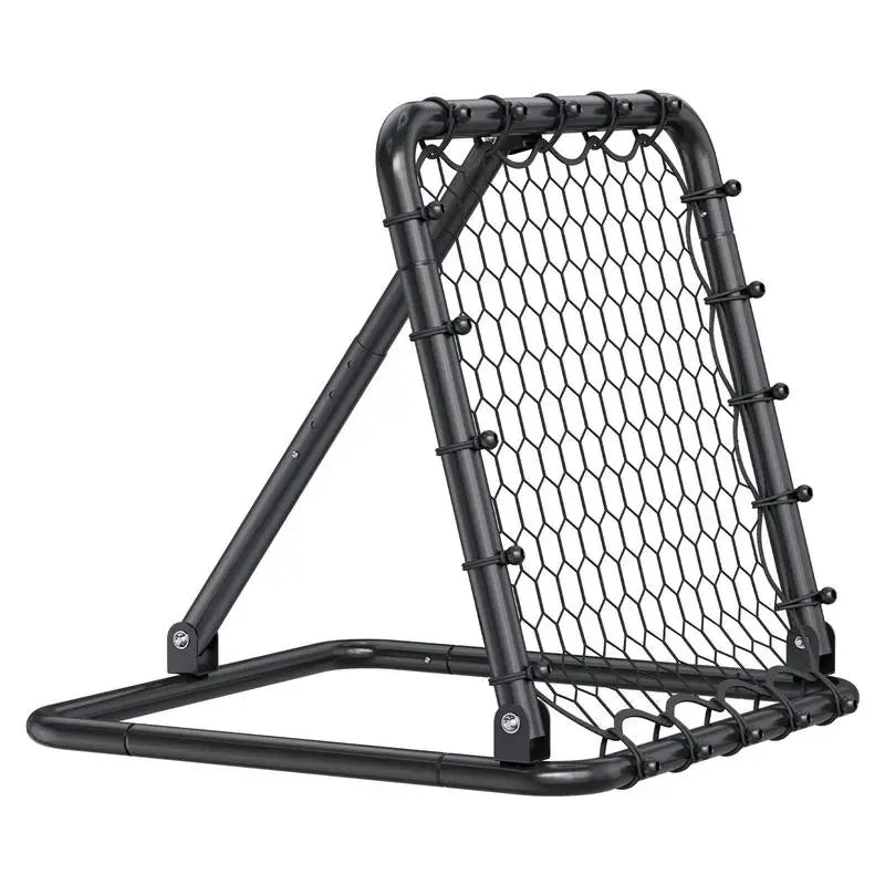 Filet de rebond de football, 86,3 x 86,3 cm, rebondisseur pour entraînement football portable, tube en fer, filet de but à angles entièrement réglables, équipement pour enfants et tous âges