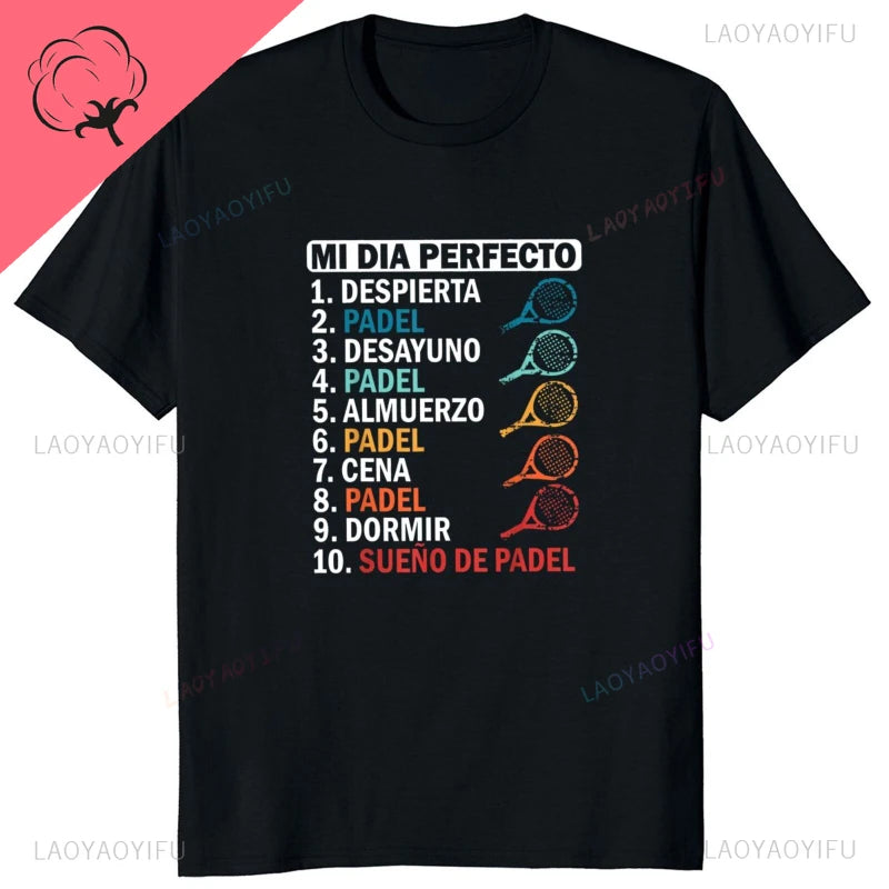 Porque Pierdo Al Padel Divertido Tshirt Funny Cotton T Shirt Casual Soft Premium Men Clothing Shirt Graphic Tee Shirt Summer Top