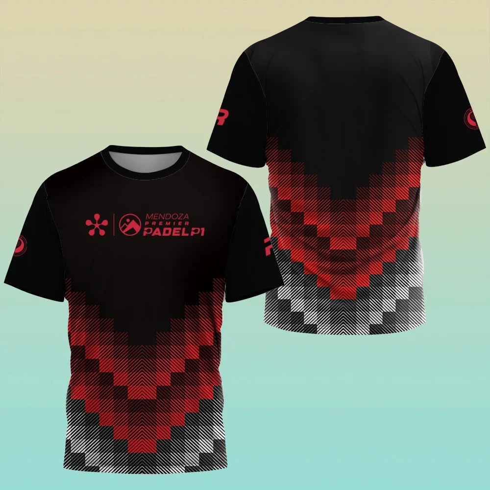 Professional Padel Sports Short-sleeve T-shirt Breathable Quick-dry Team Custom Print Training Match Top
