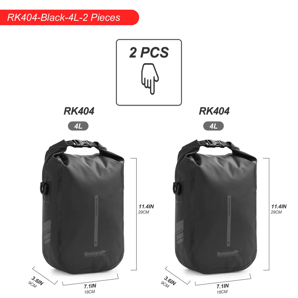 Rhinowalk Bike Quick Release Front Fork Bag 2 PCS  4L/6L Waterproof Cycling Electric Scooter Vehicle Bag Storage Accessory