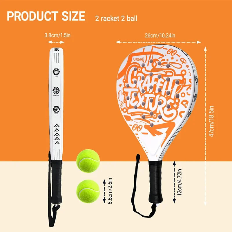 Tennis racket Best Beginner Padel Racket with EVA Softcore Lightweight Paddle for Control and Accuracy on Court for Kids Adult