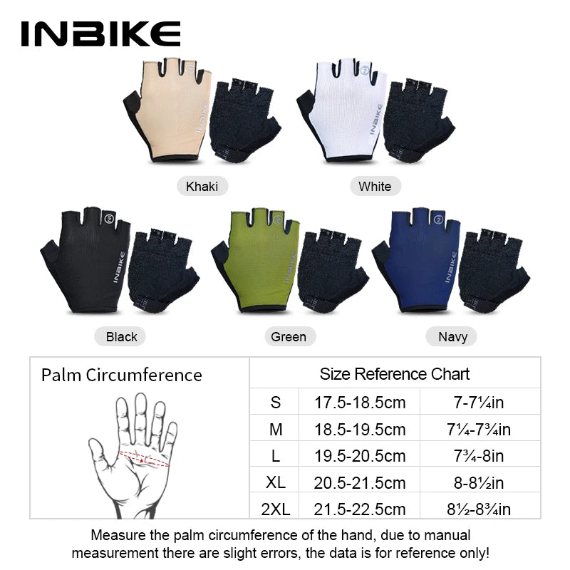 Guantes de Ciclismo INBIKE Verano – Medio Dedo Transpirables y Antideslizantes