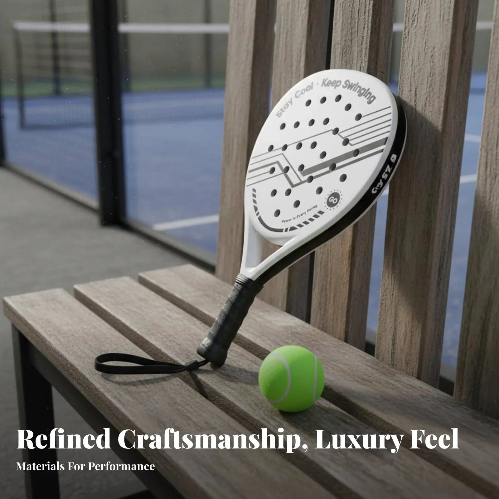 Beginner Padel Paddle Strong Bounce Lightweight Padel Racket Sport Racket Paddle Racquet Kit Shock Absorbing Enlarged Sweet Area