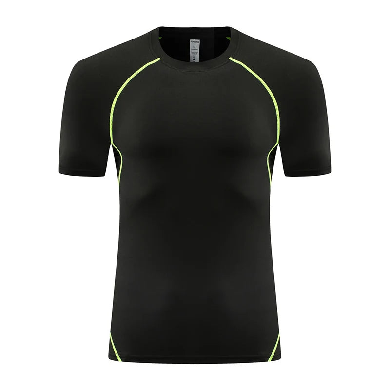 Fitness T-Shirts Quick Drying Gym Jersey Sports Running Short Sleeves Compression Shirt Elastic Tight Men Sportswear Clothing