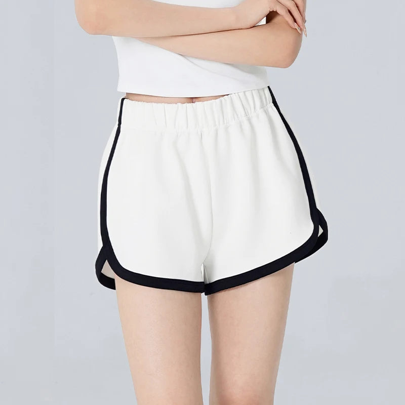 Women Tennis Yoga Workout Wide Leg Short Pants Mid-waist Causal Loose Straight Shorts Teen Girl Breathable Jogging Gym Clothing