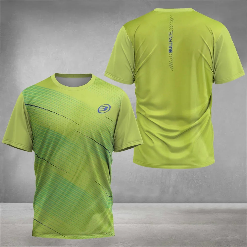 2026 New Padel Element Print Quick-drying Short Sleeve Men's Tennis Breathable Wear Men's Ultra-thin Fitness T-shirt Casual Top