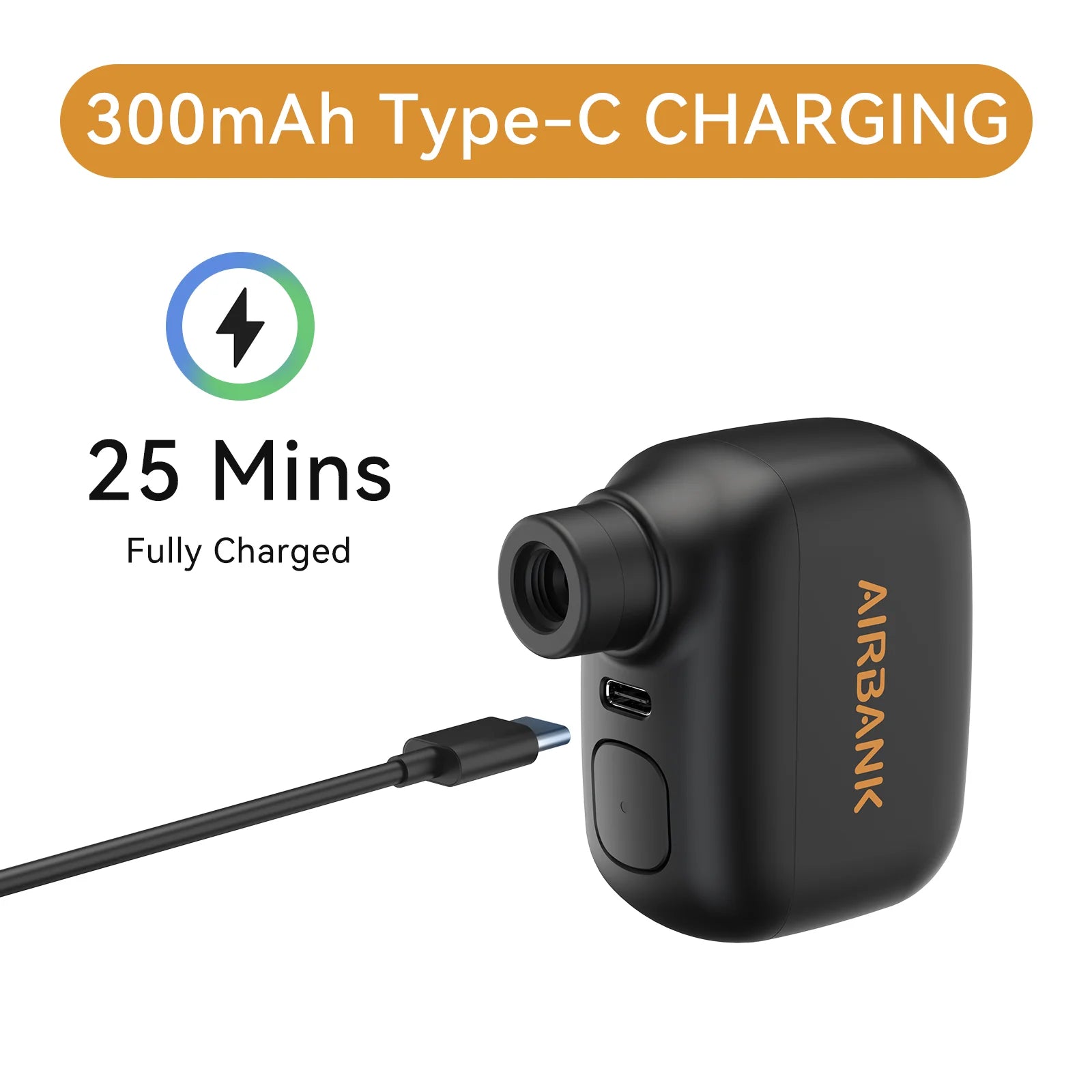 Bomba eléctrica portátil AIRBANK Pocket SE Mini para neumáticos de bicicleta, sin cable, con válvula Presta o Schrader. Accesorios para bicicleta con carga rápida.