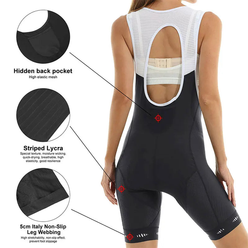 Culotte de ciclismo X-TIGER para mujer, acolchado, para MTB, para rutas de hasta 6 horas, corte ajustado, protección UPF 50+.