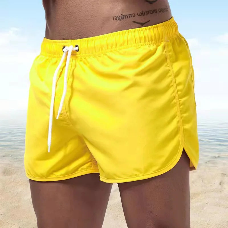 2025 New Summer Men's Swimwear Shorts Brand Beachwear Sexy Swim Trunks Men Swimsuit Low Waist Breathable Beach Wear Surf